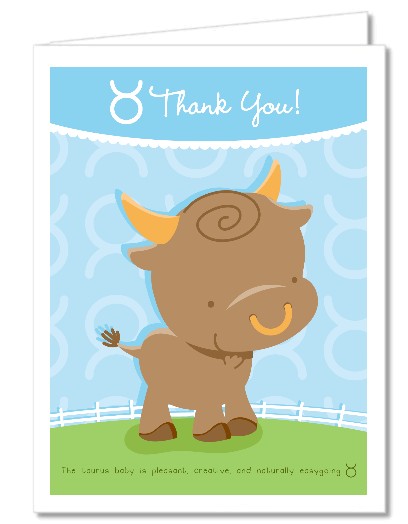 Bull | Taurus Horoscope - Baby Shower Thank You Cards